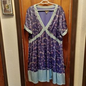 Lindy Bop Purple retro glasses print housedress UK 24/US 20 a